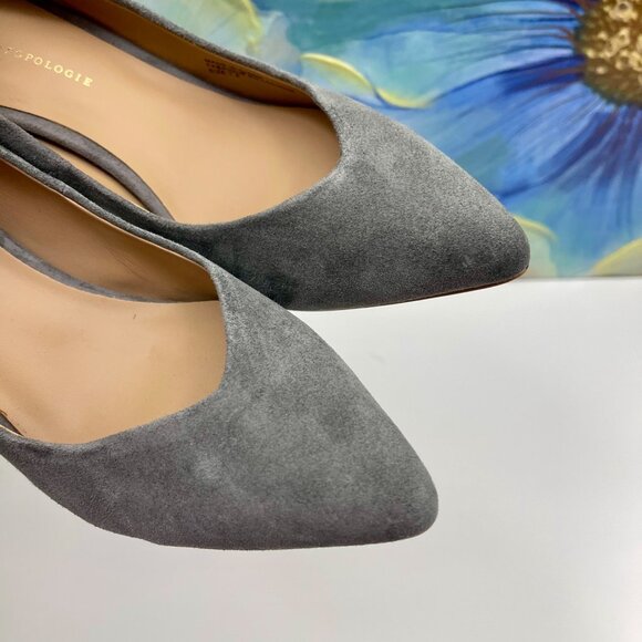 Anthropologie Bow-Tied Pumps Heels In Gray 7.5 - Picture 9 of 14